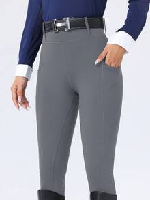 ROYALS MATTINI Women's Equestrian Riding Pants, Full Silicone Grip Reinforcement, Breathable Jodhpurs, Breeches For Horse Riding Sports Spring - Dark Grey - View 3