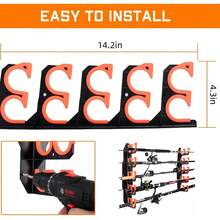 2pcs Fishing Rod Holder Rack, Suitable For Garage, Wall Or Ceiling Installation, Can Hold Up To 10 Rods, Great For Fishing Enthusiasts (Fishing Rods Not Included)