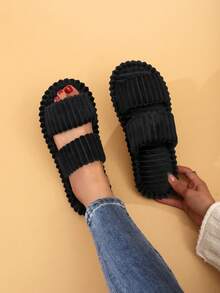 Women's Striped Elegant Fabric Side Stripe Fashion Casual Wear, All Season - Black - View 1