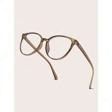 Women's Burgundy Cat Eye PC Frame Plain Full Frame Rivet Glasses - Fashion Casual Flat Eyewear With Bold Rivet Detail & Modern Vintage Flair. - Default - 查看 5