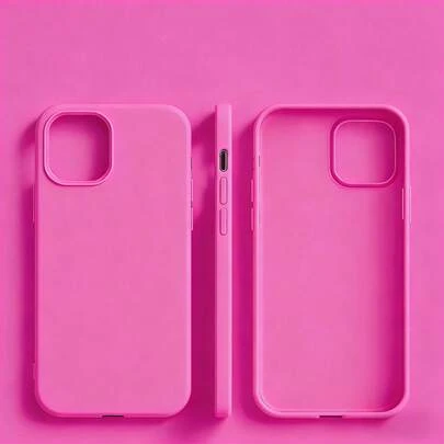 Pure Rose Red Pink Perfection TPU Mixed With Liquid Silicone Case – Anti-Yellowing & Soft-Grade Guard Compatible With IPhone
