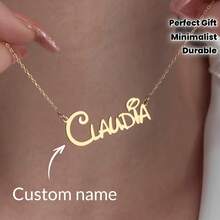 1 Piece Of Personalized First Letter Necklace For Women - Elegant Cursive Engraving Custom Name Jewelry, Exquisite Gold Tone Chain, Simple Daily Wear, Perfect Gift For Mother's Day, Custom Necklace, Elegant Accessories - Multicolor 3 - View 2