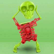 This Is A 3D-Printed Skeleton Ornament That Requires Self-Assembly. Once Wound Up, It Performs Funny Swaying And Comical Dancing Movements, Making It Very Amusing. It Can Be Played With Fingers To Relieve Stress And Calm Irritability. - Multicolor - View 6