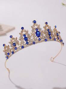 1pc Elegant Alloy Bridal Crown, Suitable For Women Wedding Party, Princess Queen Headpiece