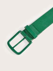 1pc Women's Vintage Gold Square Buckle Rivet Belt, Suitable For Dresses And Coats - Green - View 4