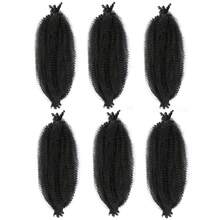 Cabello trenzado afro primaveral pre-separado, 1/6 paquetes de cabello trenzado primaveral para locs naturales suaves y desgastados, extensiones de cabello sintético Marley Twist Crochet, 10/16/24/28 pulgadas - Multicolor - Ver 14