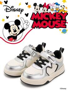 Disney 1 đôi giày thể thao trẻ em  phiên bản hợp tác chính thức, phù hợp cho sinh hoạt hàng ngày, kỳ nghỉ, thể thao và các hoạt động ngoài trời. Thoải mái, ôm sát chân, chống trơn trượt, thoáng khí. (Giày thể thao bé trai, giày sneaker bé trai, giày thể thao trẻ em, giày thể thao bé gái, giày sneaker bé gái) - Bạc - Xem 1