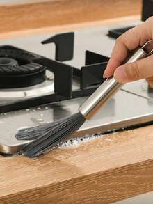 Long Handle Kitchen Cleaning Brush, Steel Wire Scrub Brush For Pots, Pans, Dishes, Sink, Stove, Convenient And Efficient Cleaning Tool - Silver - View 2