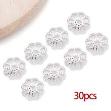 30pcs 18K Gold Plated Flower Bead Caps Pretty Filigree Flower Brass Bead End Cap For DIY Craft Earrings Bracelets Necklaces Jewelry Crafts - Multicolor - View 9