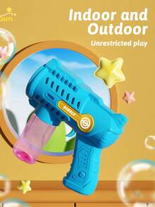 Automatic Handheld Bubble Machine Toy - Outdoor Game, Party Gift - Bubble Blowing Accessories. Electric Bubble Gun. Fine Bubble Generation. Yellow And Blue Color Options (Batteries And Bubble Solution Not Included) - 彩色 - 查看 7