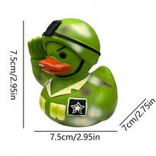 1pc Resin Crafted Saluting Duck Figurine, Suitable As Home, Office Desk, Or Display Window Decoration Gift - Multicolor - View 4