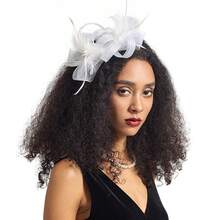 1pc Fascinators Hat Mesh Ribbons Feathers On A Headband And A Clip Tea Party Headwear For Girls And Women,Holiday,Festival - Multicolor - View 11