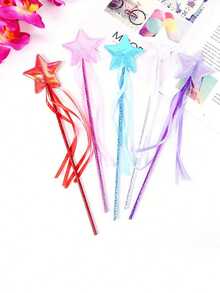 1/2/5Pcs Princess Magic Wand Set, Sparkling Star-Shaped Fairy Wands, Party Gifts, PVC Material - Suitable For Wedding,Fairy Wand, Ribbon Wands,Wedding Accessaries,Fairy Birthday,Easter, Birthdays, Weddings, Anniversaries - Multicolor - View 8