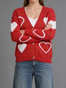 Women Cardigans - Red - View 4
