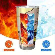 1pc 20oz Tumbler Jentry Chau Vs. The Underworld Design Stainless Steel Tumbler, Leakproof With Lid & Straw - Ideal For Outdoor Travel & All Seasons, Gift For Family And Friend - 1 cái - Xem 7