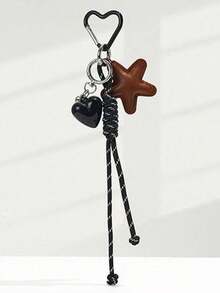 Y2K PU Leather Star Bag Charm, Handmade Nylon Rope Phone Pendant, Ins Single Buckle Tassel Keychain, Bow Star Keyring, Multi-Function Keychain Pendant, Exquisite Backpack Decor Accessories, Gift - Multicolor - View 11