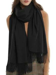 Women's Winter Scarf, Soft & Warm Scarf, Comfortable Shawl, Lightweight Wool-Like Scarf, Party Scarf - Purple - View 9