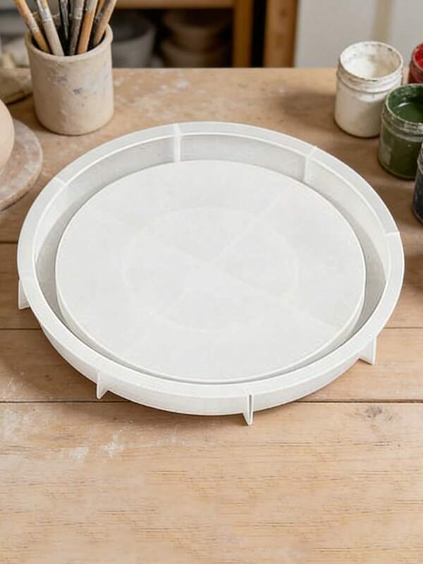 1 pieza Molde de silicona y resina redondo - 3 tamaños (grande/mediano/pequeño) Molde de cemento y concreto, adecuado para hacer bandejas de joyería, bases de macetas, manualidades DIY y decoración del hogar, herramienta de regalo hecho a mano para el Día de San Valentín