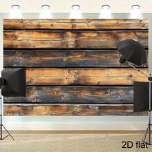 Retro Wooden Wall Background Fabric – Polyester Fiber Photography & Party Decor Fabric – No Electricity Required – Available In Multiple Sizes, Perfect For Festival Party Decor Banners, Suitable For Various Scenarios And Sizes. - Multicolor - View 4