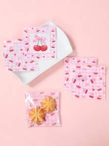 100pcs Cherry Bow Gift Bags, Self-Seal Bags, Girls Birthday Party Favor Bags, Baby Shower Candy Bags, Gender Reveal Party Cookies Bags, Wedding Candy Bags, Bridal Shower Favors, Pink Party Gift Packaging Bags, Baking Packaging Bags, Party Table Decor, Pink Bow Decor, Cherry Decor, Birthday Gifts, Party Favors - Cherry Bow - View 8