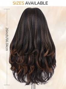 Tóc giả Yaki U Part gợn sóng 26 inch, màu đen pha trộn, chất liệu tổng hợp, kiểu V Part, dành cho nữ, tóc giả nửa đầu dài, thẳng xoăn, gợn sóng, không cần keo dán, dễ đội (P1B/30) - Nhiều màu - Xem 9