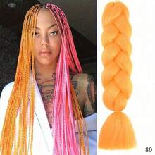 60cm Extra Large Synthetic Yaki Braid Wig For Women, High-Temperature Fiber Material, Colorful, Suitable For DIY Styling, Cosplay And Parties, Ideal Christmas And New Year Gift - Multicolor - View 31