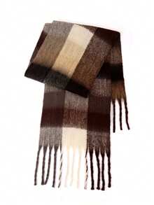 1pc Plus Size Plaid Scarf, Soft & Warm Scarf For Women, Autumn/Winter - Multicolor - View 1