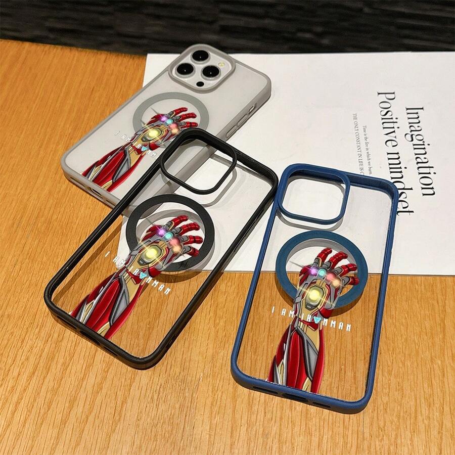 Marvel Patterned Phone Case, Iron Man, , Hulk, Thor, Hawkeye, Black Widow, Thanos, Avengers. Compatible With IPhone 17 ProMax, 17Pro, 17Air, 16, 15, 14, 13, And 12 Pro Models, With Shockproof Protection. A Unique Gift For Marvel Fans, Friends, Birthdays, Holidays, And Special Occasions. Great Gift Option For Anyone Who Loves Superheroes. - Màu xanh lam - Xem 1