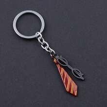 1件 2026新款领带眼镜钥匙扣吊坠，创意金属钥匙扣，汽车/包包挂饰，生日/情人节礼物，收藏品，爱好者 - 彩色 - 查看 4