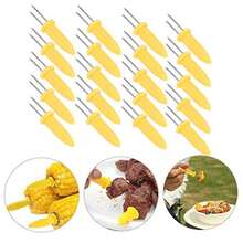 CYPNSoporte para Tenedores de maíz Pinchos para Barbacoa 20 Piezas pequeños y Dobles Tenedores de Frutas para Cocina Picnic Camping Barbacoa maíz Dulce y FrutaFashion - 219617746 - Ver 6
