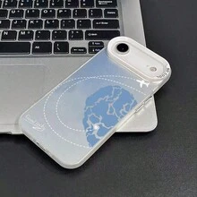 苹果phonecase蓝爱心航线799JPCYKiPhone16Pro圣诞礼物SamsungGalaxyS22Ultra5G新年礼物12Mini男女朋友防摔 - 半透明シルバー - チェックする 4