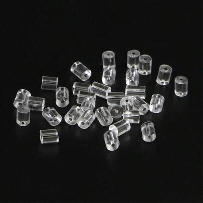 New Upgraded Longer Anti-Lost Earring Back Clasp, Double Round Head Earring Support Stabilizer, Transparent Invisible DIY Earring Back Clasp Jewelry Making Accessory