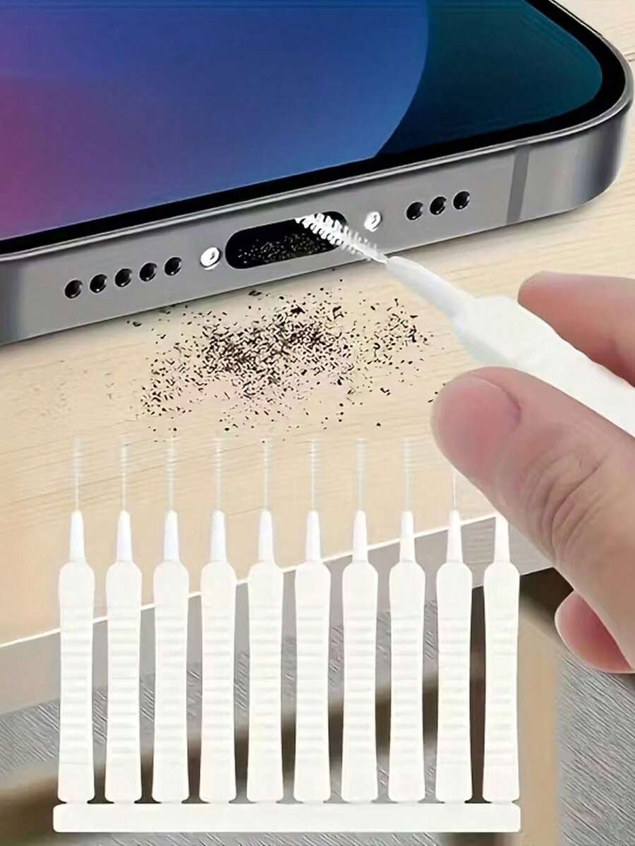 30件套超薄清洁工具套装，适用于充电口、音箱、手机和淋浴喷头——一套羊毛/绒毛去除刷，用于清洁电子产品和家居用品，实用家居礼品，易于使用的清洁工具——灵活的金属配件，送给女友或爱人的理想礼物