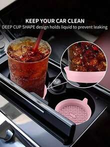 1pc Silicone Car Cup Holders, Universal Anti-Slip Embedded Car Interior Accessories, Car Cup Holder Insert Coaster - A - 查看 4