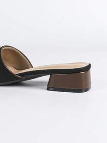 Giày sandal cao gót nữ, sandal đế dày thời trang phối màu kiểu cổ tích hở mũi, sandal mũi vuông phối màu đi biển, sandal công sở nữ, trang phục mùa xuân hè. - Nhiều màu - Xem 10