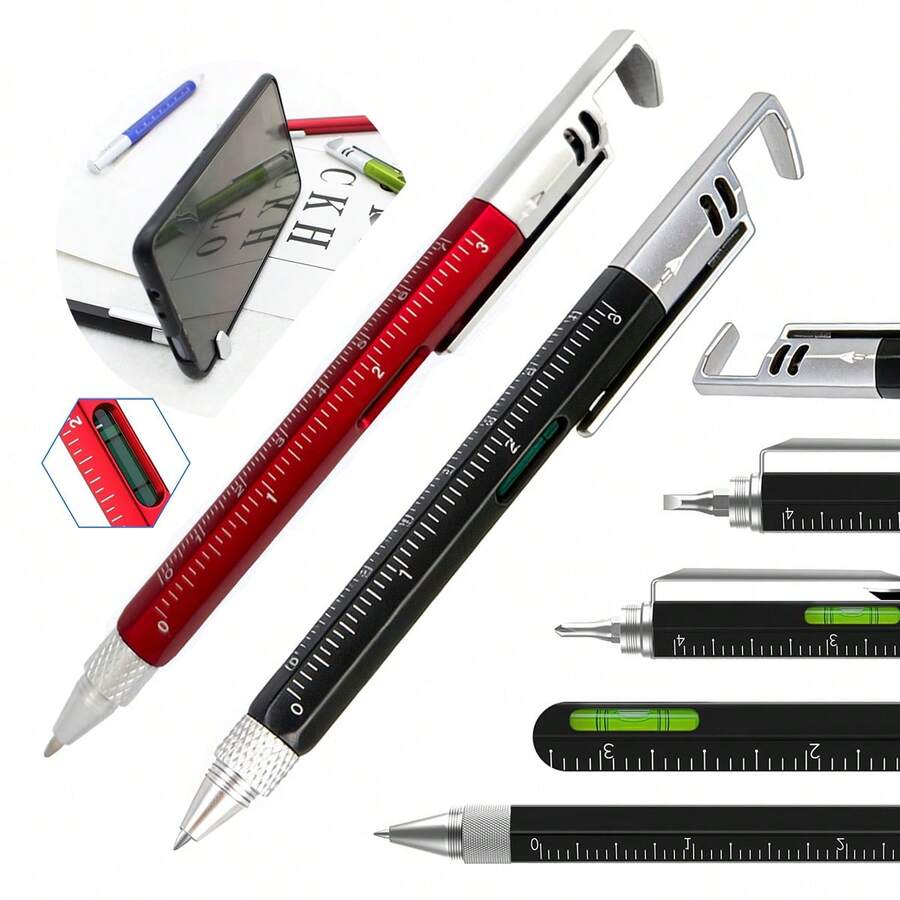 8-In-1 Multifunctional Tool Pen Set, Including Stylus Pen, Screwdriver, Caliper, Level, Ruler, Phone Holder, Versatile Repair Tool Kit Suitable For Phone, Watch, Glasses Maintenance - Multicolor - View 1