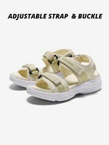 CAMEL CROWN Sandale sport pentru femei, confortabile pentru mers, impermeabile și ușoare, talpă groasă, vârf deschis, suport pentru arcul piciorului - Bej - Vizualizare 7