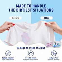 Cápsulas de detergente para la ropa Loovee Wiise, 8 veces talla grande poder de limpieza, cápsulas de detergente para la ropa potentes de 4 en 1, nueva fórmula con fragancia de perla, ayuda a mantener la ropa fresca, limpia, suave y con fragancia (1 caja de 36 cápsulas, 12g por cápsula) - Multicolor - Ver 8