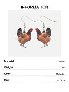 1 par de pendientes colgantes de acrílico con diseño de animales adorables como accesorios de joyería para mujeres, escolares y cosplay - animal - Ver 16