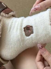 5 Pairs Autumn/Winter Plush Mid-Calf Socks, Thick Warm Floor Socks, Cute Capybara Sleep Socks - Multicolor - View 5