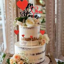 20pcs Red Heart Cake Toppers - Plastic Cake Flags Designed As "Love" Letter, Suitable For Birthday, Wedding, Anniversary, Graduation, Valentine's Day - Holiday Dessert Decor, Cake Accessories, Birthday Cake Decorations - Multicolor - View 4