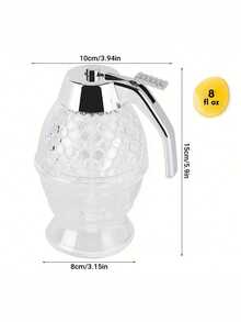 1 pieza Dispensador de miel - Dispensador de bebidas, Dispensador de jarabe de arce sin goteo, Olla de miel, Olla de miel con almacenamiento, Capacidad de 8 onzas, Estilo aleatorio - Multicolor - Ver 8