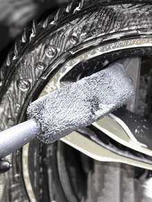 符合人体工学的汽车轮毂刷 - 轻便涤纶轮毂清洁工具，高效汽车细节保养，轮胎护理配件，洗车设备，汽车轮毂刷，汽车轮毂和轮胎清洁刷，除尘刷，多功能汽车清洁刷，适用于排气管、汽车发动机、摩托车、自行车，汽车保养，汽车维修，清洁用品，清洁工具