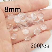 [Multiple Sizes Available] Transparent Round Glass Cabochons, High Clarity Timeless Gems, Fridge Magnets, Jewelry DIY Supplies, 30/50/100/200pcs - Clear Glass Cabochon - View 12