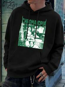 Sudadera con capucha Chromakopia Spring Graphic, algodón premium, estampado llamativo, informal, transpirable - Negro - Ver 1