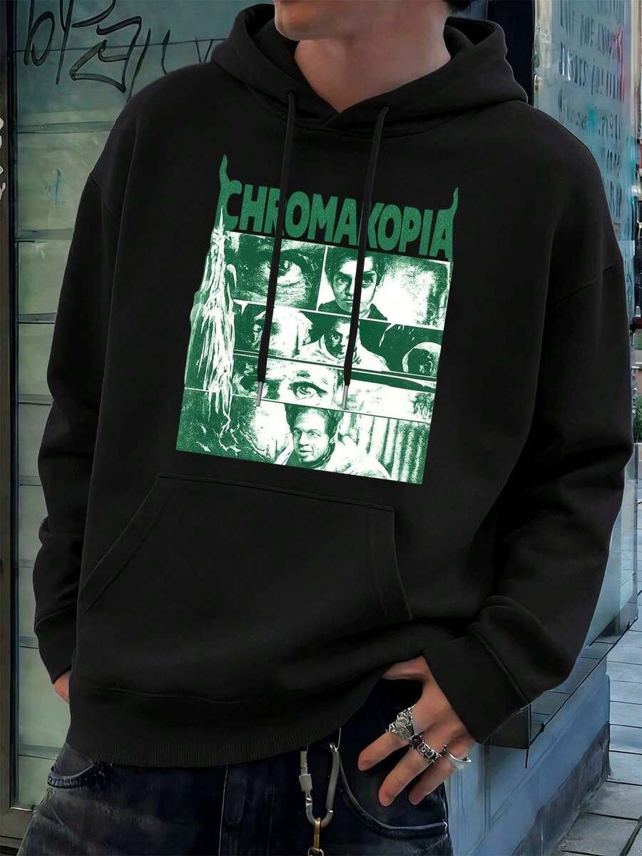 Sudadera con capucha Chromakopia Spring Graphic, algodón premium, estampado llamativo, informal, transpirable - Negro - Ver 1