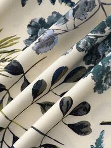 EARO Women's Long Printed Layered Skirt, Non-Stretch Fabric, Elastic Waistband, Flowing Long Skirt - Green - View 5