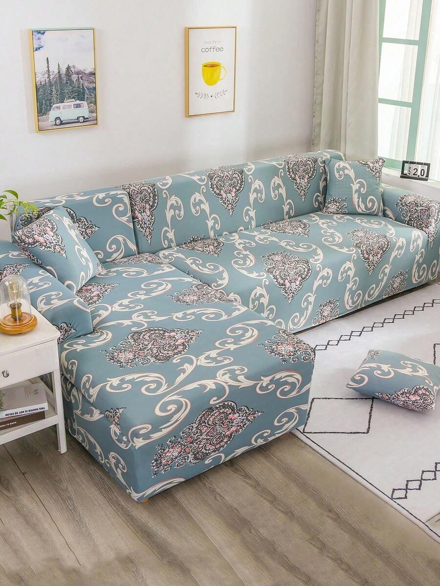 1pc Full Coverage Sofa Cover, Modern Style, Made Of Polyester Fabric, Machine Washable, Suitable For All Seasons