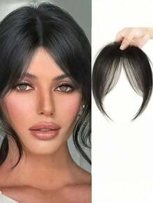 Women's Clip-On Bangs, Elegant Straight Synthetic Clip-In Hair Extensions, High-Temperature Fiber Straight Hair Pieces, Fluffy Side Bangs - Elegant Natural Look, High-Temperature Fiber Material, Easy To Wear, Fashionable Daily Wig, Fashionable Hair Accessories | Natural Appearance | Minimalist Style, Hair Clips, Hair Claws, Hair Clips, Hair Pins, Hair Pins, Hair Accessories - Multicolor - View 12