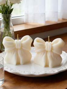 Khuôn silicon hình nơ dễ thương dùng để làm nến thơm - Có thể tái sử dụng, dễ vệ sinh, thích hợp làm khuôn nến/nến thạch cao/nến nhựa, trang trí nhà cửa mùa xuân, quà tặng đám cưới, quà tặng ngày Valentine, trang trí nhà cửa. - trắng - Xem 4